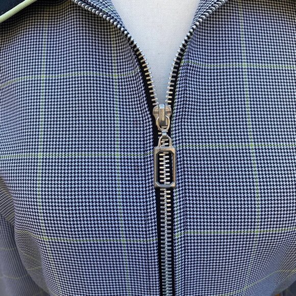 Vintage 1990s Y2K Houndstooth Jacket Black White Lime womens size S - Picture 6 of 10